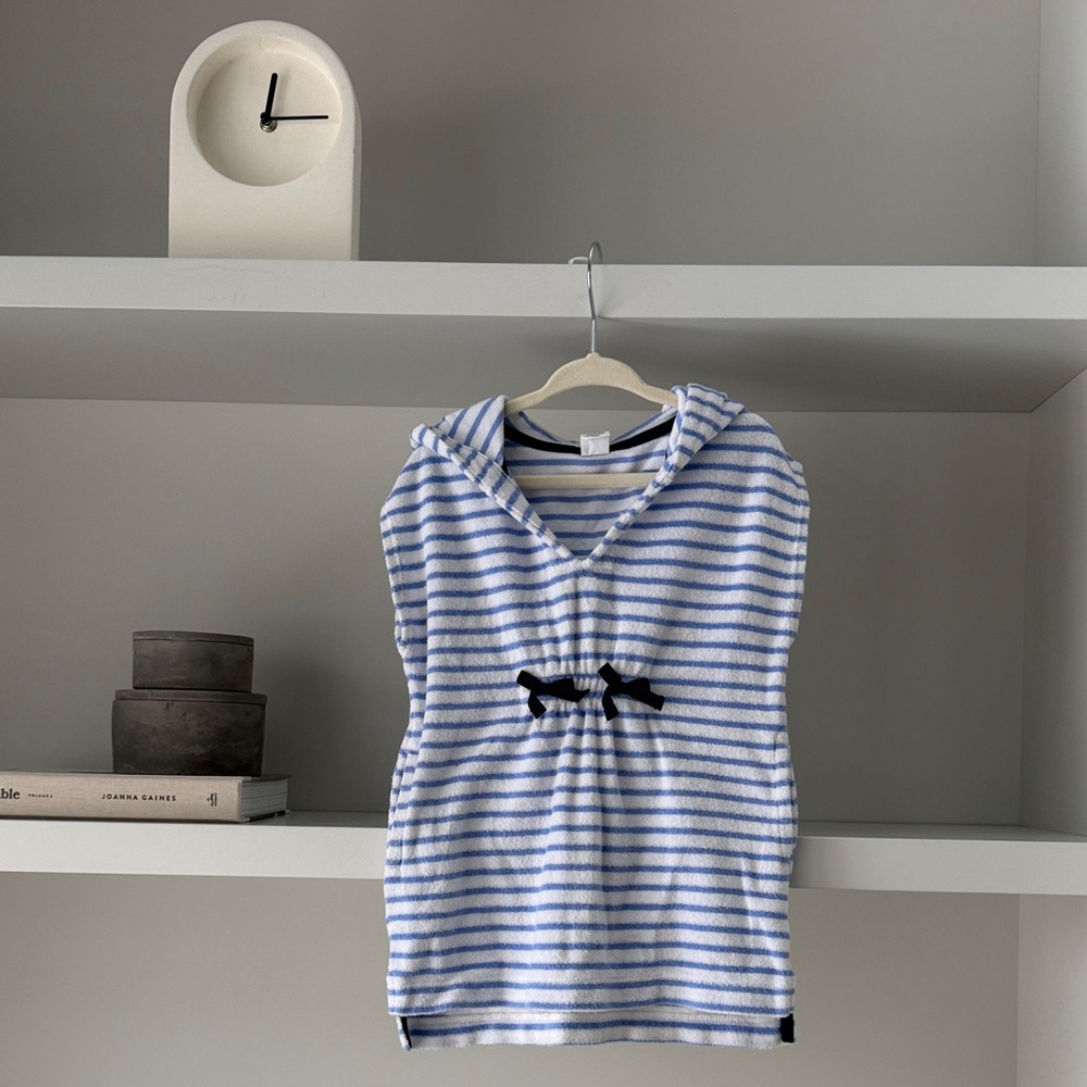 GAP Kids Hooded Terry Tank - Blue & White Stripes